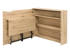Mesa de canto dobrável mdf cor natural - RELIMY