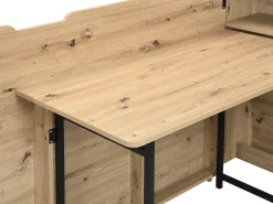 Mesa de canto dobrável mdf cor natural - RELIMY