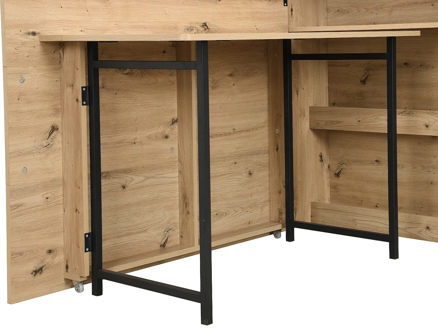 Mesa de canto dobrável mdf cor natural - RELIMY