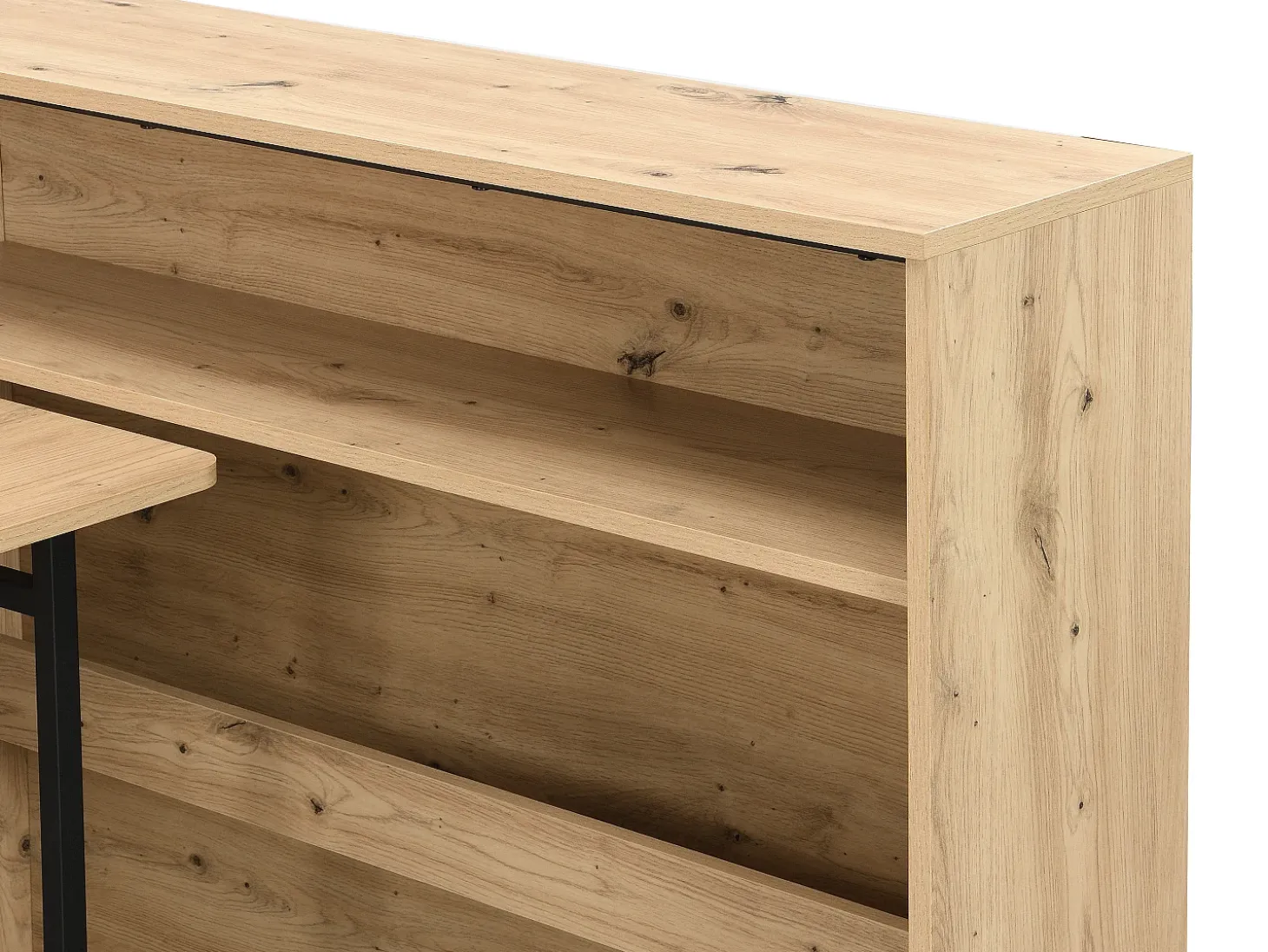 Mesa de canto dobrável mdf cor natural - RELIMY