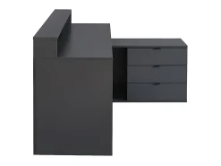Mesa de canto para jogos - Com LEDs - 3 gavetas e 2 prateleiras - MDF - Cinza - NEHA