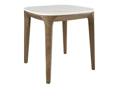 Mesa de canto quadrada em mármore de porcelana e nogueira 2133 ANGEL CERDA