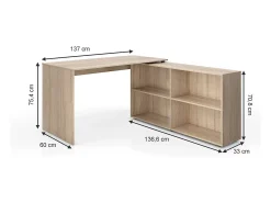 Mesa de canto sonoma 137x60x75.4 flexplus