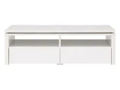 Mesa de centro 2 gavetas e 2 nichos com LEDs branco - SYLPIA