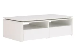 Mesa de centro 2 gavetas e 2 nichos com LEDs branco - SYLPIA