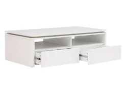 Mesa de centro 2 gavetas e 2 nichos com LEDs branco - SYLPIA