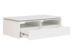 Mesa de centro 2 gavetas e 2 nichos com LEDs branco - SYLPIA