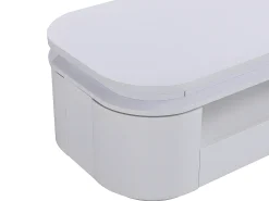 Mesa de centro 4 portas e 1 gaveta com LEDs - MDF - Cor: lacado a branco - VANDANA