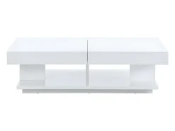 Mesa de centro ARAMIS com espaços de arrumação - MDF lacado a branco