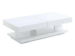 Mesa de centro ARAMIS com espaços de arrumação - MDF lacado a branco
