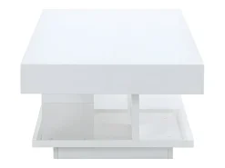 Mesa de centro ARAMIS com espaços de arrumação - MDF lacado a branco