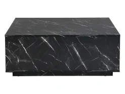 Mesa de centro com 2 gavetas em MDF - Efeito mármore preto - ANTRIM por Pascal Morabito