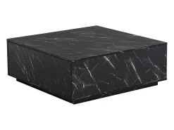 Mesa de centro com 2 gavetas em MDF - Efeito mármore preto - ANTRIM por Pascal Morabito