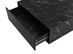 Mesa de centro com 2 gavetas em MDF - Efeito mármore preto - ANTRIM por Pascal Morabito
