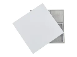 Mesa de centro com arrumação 70x70x36 cm - tampo brilhante giratório 360° - Branco e Cinza
