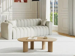Mesa de centro com folheado de freixo - Natural claro - CALYNOR