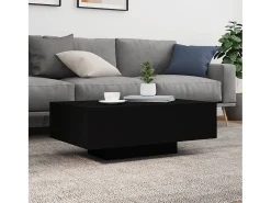 Mesa de centro com luzes LED 85x55x31 cm preto