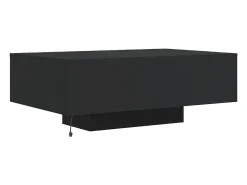 Mesa de centro com luzes LED 85x55x31 cm preto
