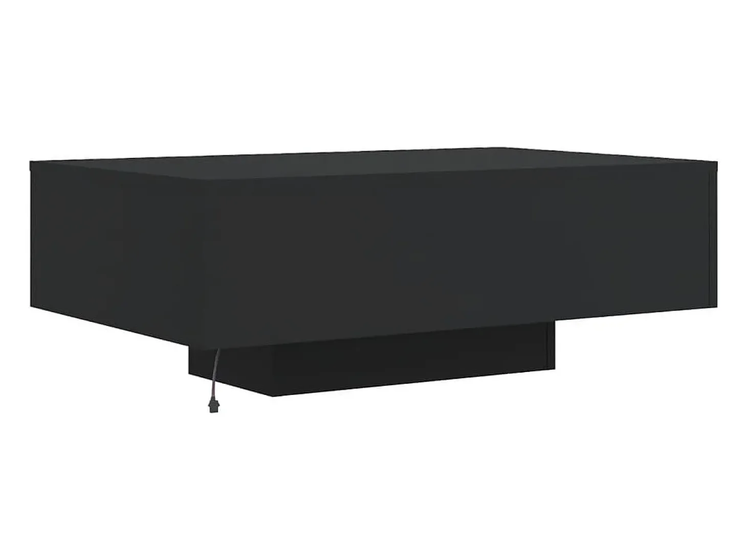 Mesa de centro com luzes LED 85x55x31 cm preto