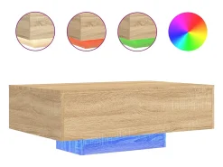 Mesa de centro com luzes LED 85x55x31 cm carvalho sonoma
