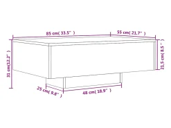 Mesa de centro com luzes LED 85x55x31 cm carvalho sonoma