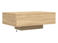 Mesa de centro com luzes LED 85x55x31 cm carvalho sonoma