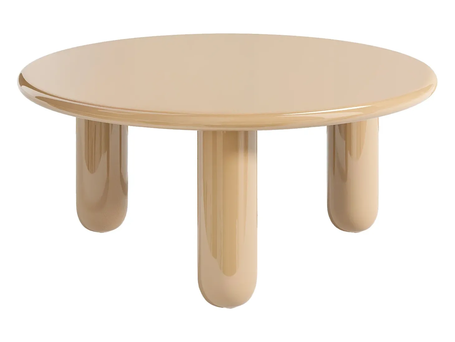 Mesa de centro em MDF - Bege lacado - BENESA