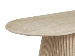 Mesa de centro em mármore artificial - Efeito travertino bege - TIFULI