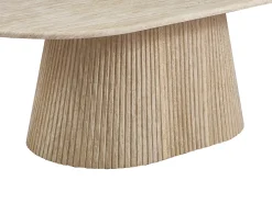 Mesa de centro em mármore artificial - Efeito travertino bege - TIFULI