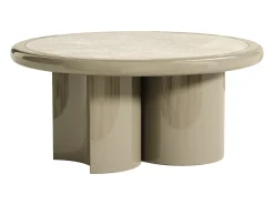 Mesa de centro em mármore e MDF - Bege e taupe - DIRAMA