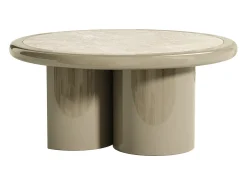 Mesa de centro em mármore e MDF - Bege e taupe - DIRAMA