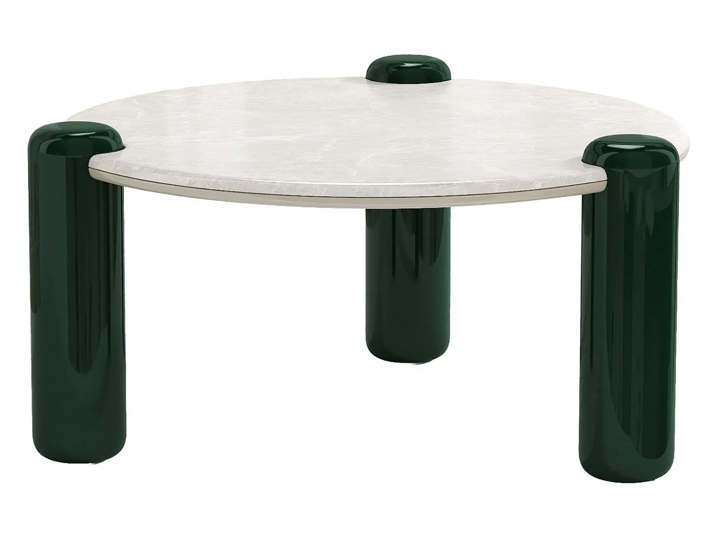 Mesa de centro em mármore e MDF - Branco e verde - NARODI