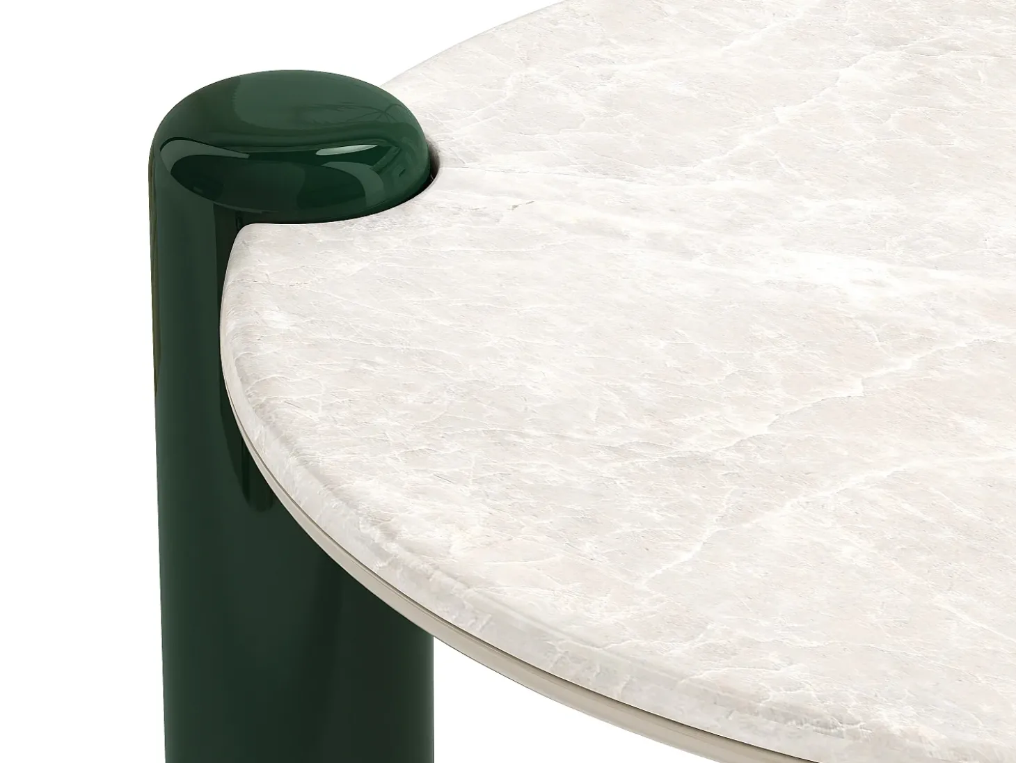 Mesa de centro em mármore e MDF - Branco e verde - NARODI