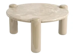 Mesa de centro em mármore e MDF - Bege - NARODI