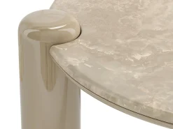 Mesa de centro em mármore e MDF - Bege - NARODI