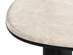 Mesa de centro em mármore e folheado de carvalho - Bege e preto - CORMINA