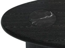 Mesa de centro em mármore e folheado de carvalho - Preto - MARSULA
