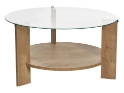Mesa de centro em vidro temperado - Natural claro - SENIRA