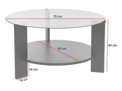 Mesa de centro em vidro temperado - Natural claro - SENIRA