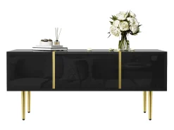 Mesa de centro moderna - 2 gavetas - MDF - Preto
