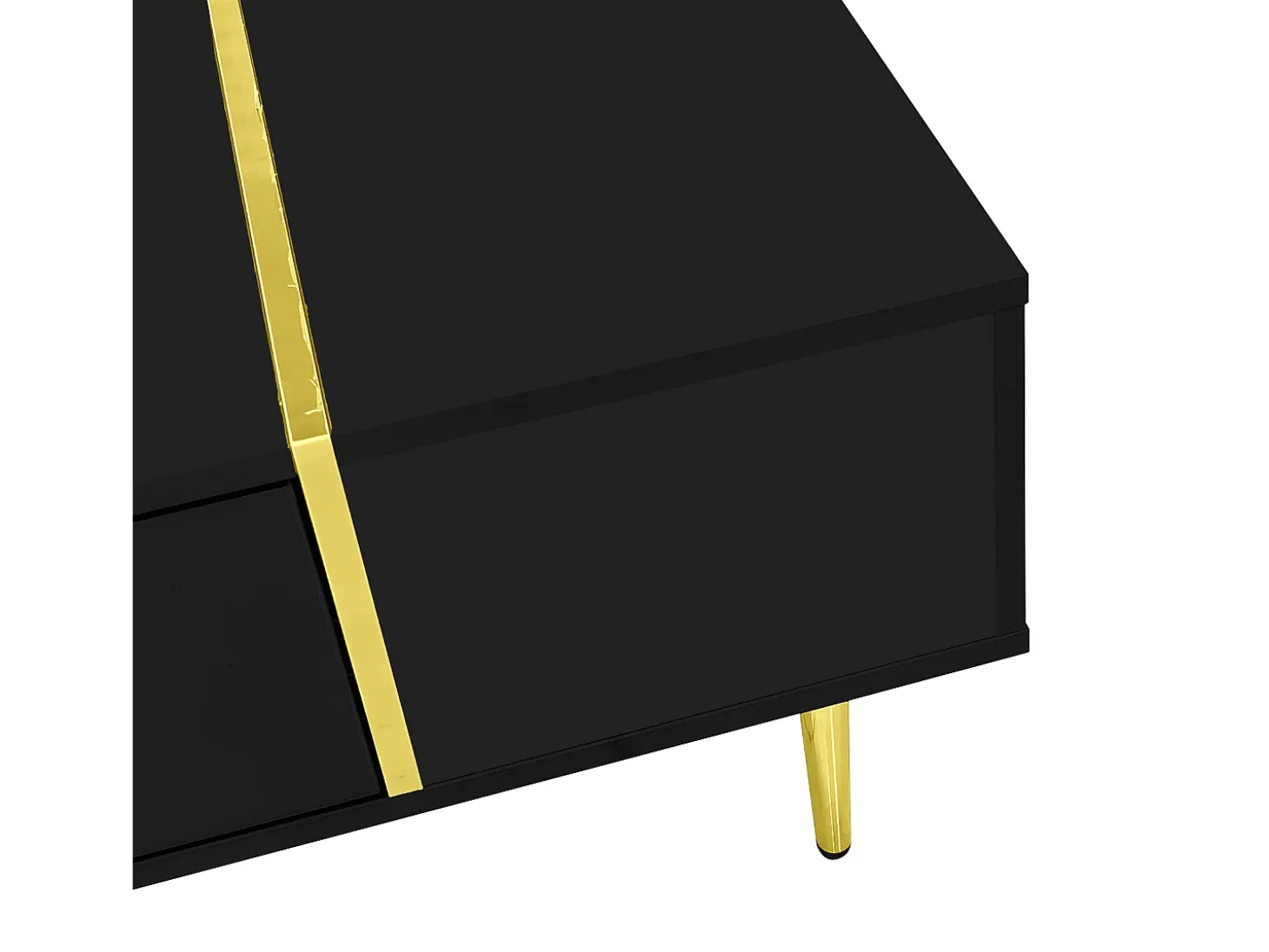 Mesa de centro moderna - 2 gavetas - MDF - Preto