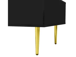 Mesa de centro moderna - 2 gavetas - MDF - Preto