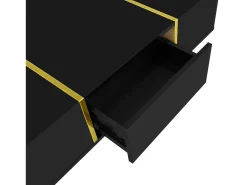 Mesa de centro moderna - 2 gavetas - MDF - Preto