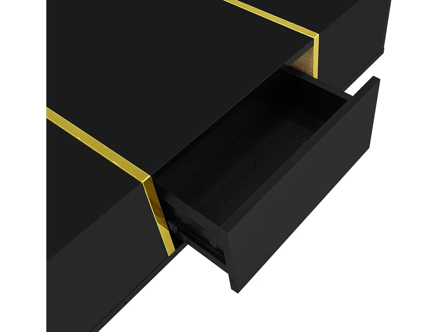 Mesa de centro moderna - 2 gavetas - MDF - Preto