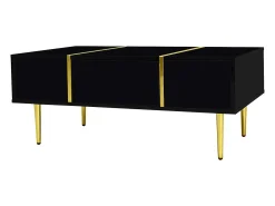 Mesa de centro moderna - 2 gavetas - MDF - Preto