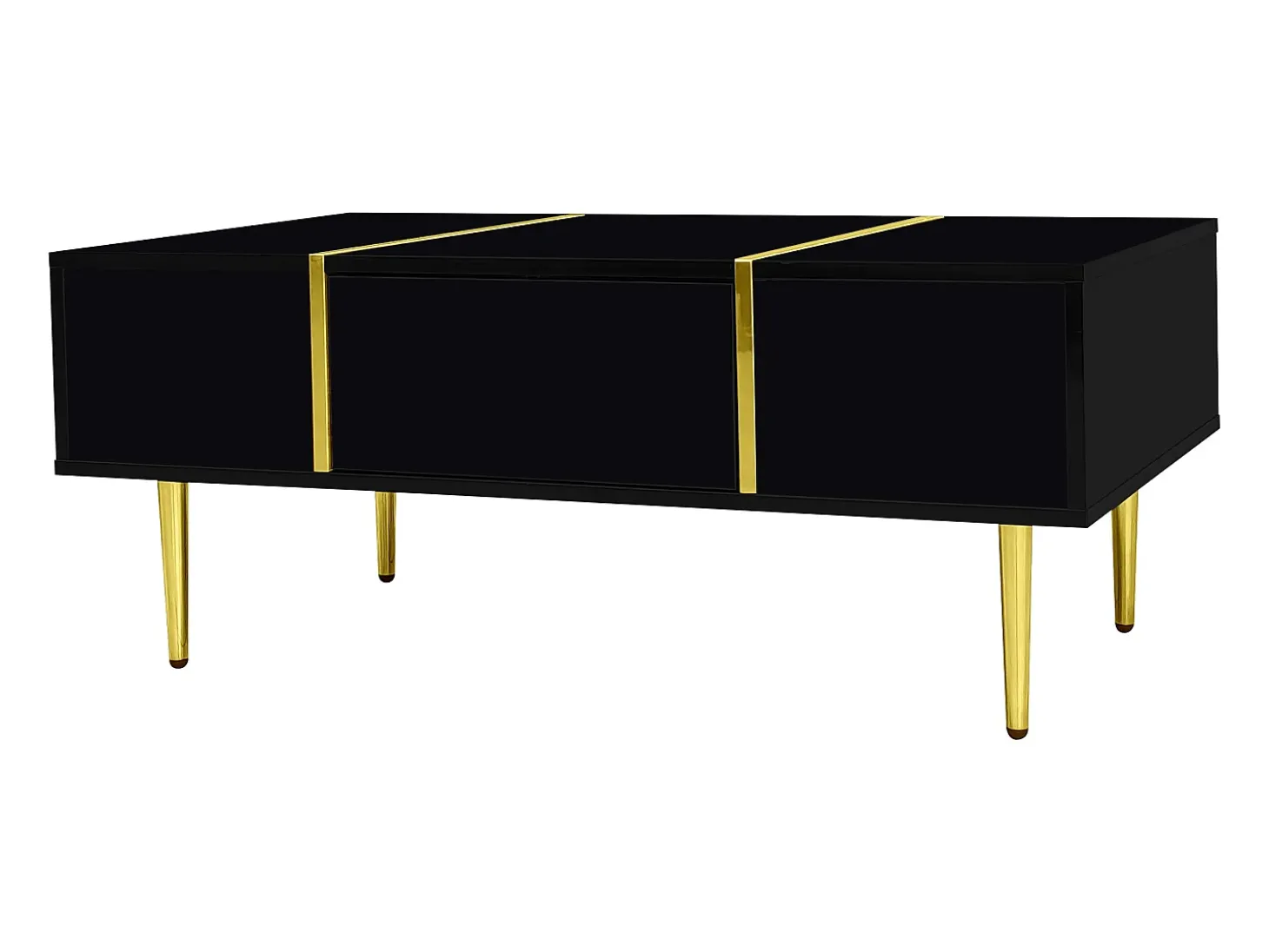 Mesa de centro moderna - 2 gavetas - MDF - Preto