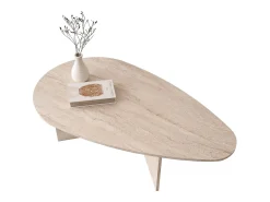 Mesa de centro moderna - Efeito travertino bege - LOMARETI