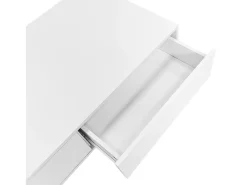 Mesa de centro moderna com LED - 2 gavetas - Branco