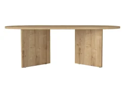 Mesa de centro oval de cor natural clara - TOPANIA