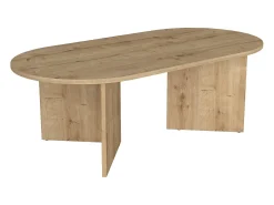 Mesa de centro oval de cor natural clara - TOPANIA
